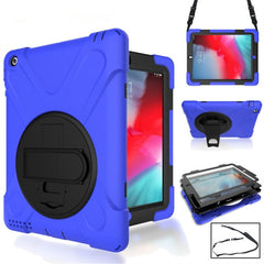 360 Degree Rotation Silicone Protective Cover with Holder and Hand Strap and Long Strap, for iPad 9.7 (2017) & (2018), for iPad Pro 9.7, for iPad 6 / iPad Air 2, for iPad 5 / iPad Air, for iPad Pro Air 3 10.5 （2019）, for iPad Pro 12.9 (2018)�����������...
