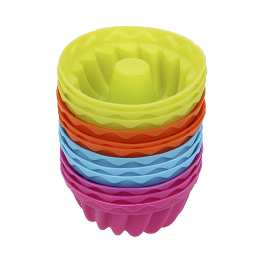 12 pcs Thread Shape Baking Jelly Mould  Silicone Pudding Cupcake Muffin Donut Mold, Thread Shape