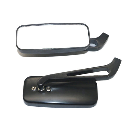 Anti-glare Square Aluminum Motorcycle Modified Rearview Mirror, White Mirror, Anti-glare