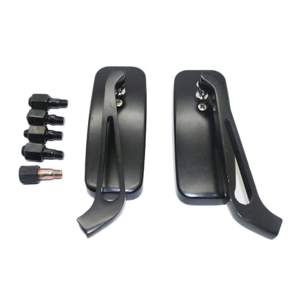 Anti-glare Square Aluminum Motorcycle Modified Rearview Mirror, White Mirror, Anti-glare