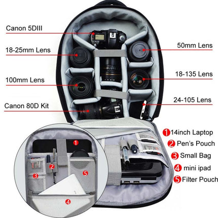 CADeN USB SLR Camera Bag Canon Nikon Professional  Waterproof Portable Unisex Camera Bag