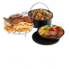 5 in 1 Fryer Accessory Set Multifunctional Air Fryer Set Grill Pizza Pan, 5 in 1 Set