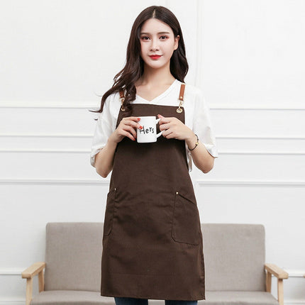 Cotton Kitchen Dining Overalls Strap Apron