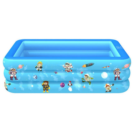 Household Indoor and Outdoor Aerospace Pattern Baby Square Inflatable Swimming Pool, 120 x 85 x 35cm
