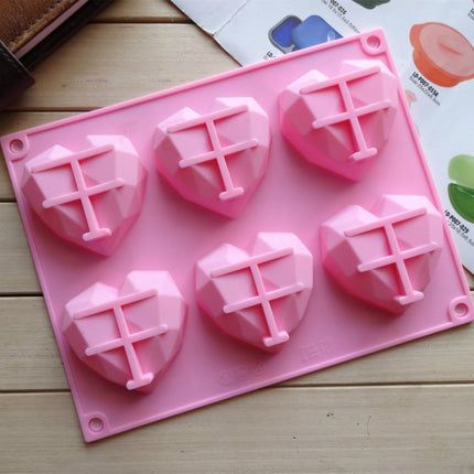 6 in 1 Heart Shape Silicone Mold For Baking Mousse Cake DIY Silicone Molds, 6 in 1 Heart Shape
