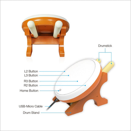 DOBE TP4-1761 Game Drum Universal Wired Game Taiko for PS4 / Slim / Pro