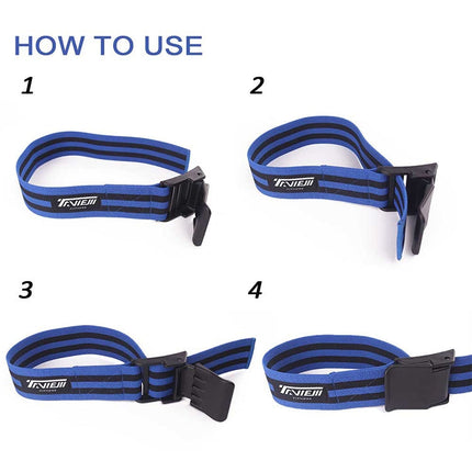 1 Pair Natural Latex Silk Elastic Band Arm Fitness Blood Flow Restriction Training Band, Size: 60 x 5cm, 1 Pair Training Band (Blue), 1 Pair Training Band (Red)