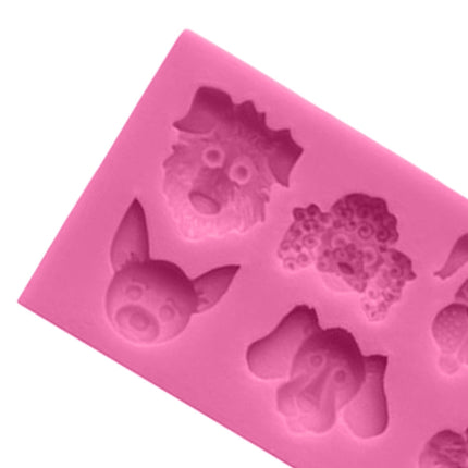 Dogs Shape Cartoon Silicone Fondant Cake Decorating Mold, Dogs Shape