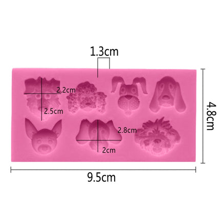 Dogs Shape Cartoon Silicone Fondant Cake Decorating Mold, Dogs Shape