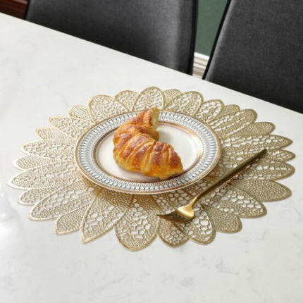Sunflower Shape Household Fashion PVC Dining Table Placemat Europe Style Kitchen Tools Tableware Pad Coaster Coffee Tea Place Mat