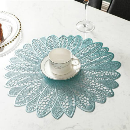 Sunflower Shape Household Fashion PVC Dining Table Placemat Europe Style Kitchen Tools Tableware Pad Coaster Coffee Tea Place Mat