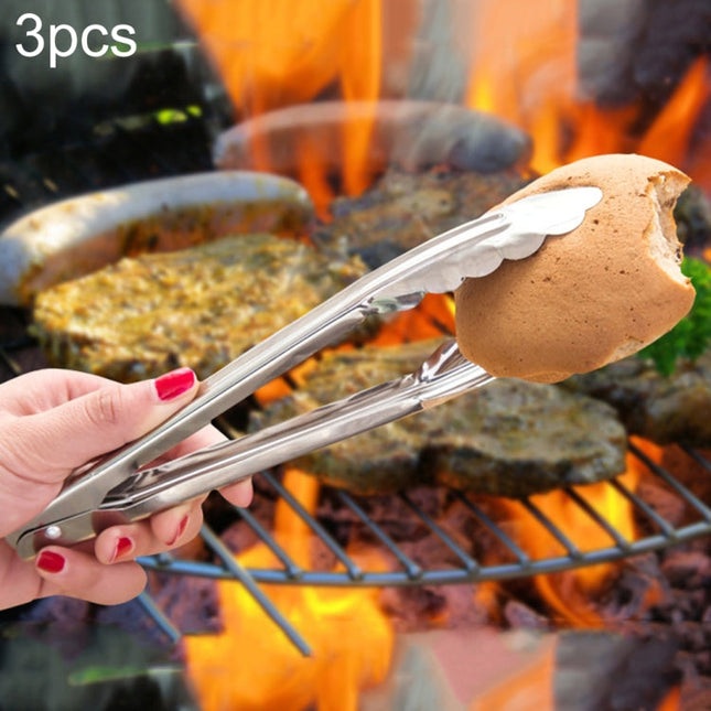 3 PCS 9 inch Stainless Steel Food Clip Bread Barbecue Clip Baking Tools, Bread Barbecue Clip