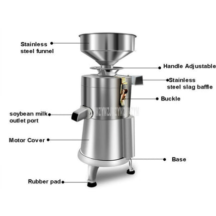 Household Stainless Steel Refiner Large Capacity  Slurry Separation Fresh Grinding Soymilk Tofu Machine, CN Plug, 100/1100W, 125/1500W, 130/1800W
