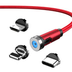 2m + 8Pin + Type-C/USB-C + Micro USB / Red