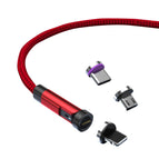1m + 8 Pin + Type-C/USB-C + Micro USB + Red / Red