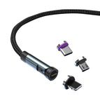1m + Type-C/USB-C + Micro USB + Black / Black