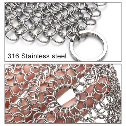 Stainless Steel Square Cast Iron Cleaner Pot Brush Scrubber Home Cookware Kitchen Cleaning Tool