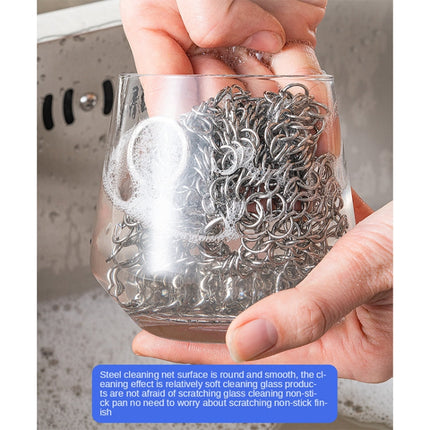 Stainless Steel Square Cast Iron Cleaner Pot Brush Scrubber Home Cookware Kitchen Cleaning Tool