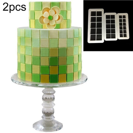 2 PCS Chocolate Cake Geometric Puzzle Embossed Strip Foundation Shape Graphic Biscuit Mold Stamping Tool, Four-sided Diamond, Jigsaw, Hexagon, Square, Regular Triangle, Oblique Triangle