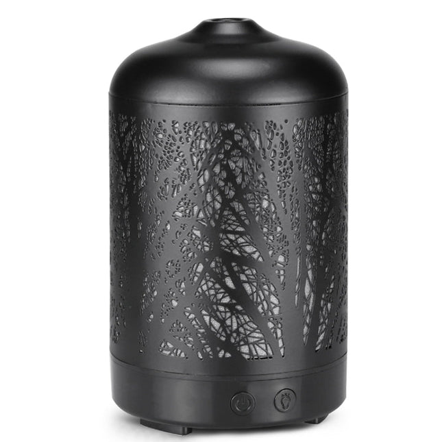 Metal Tree Air Humidifier Essential Oil Diffuser Mist Maker Colorful LED Lamp Diffuser Aromatherapy Air Purifier,, EU Plug