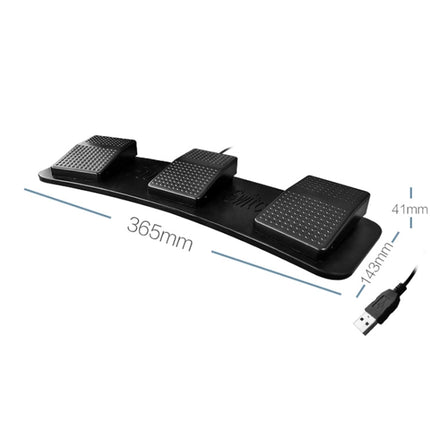 Pcsensor FS23 CF Foot Pedal Switch Keyboard Control Mouse Game Combo Pedal, Photoelectric Mute, Mechanical Sound
