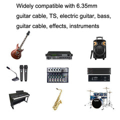 2 Elbow Head 6.35mm Guitar Cable Oxygen-Free Copper Core TS Large Two-core Cable, 0.15m, 0.3m, 0.5m, 1m, 1.5m, 2m, 3m, 5m, 8m, 10m