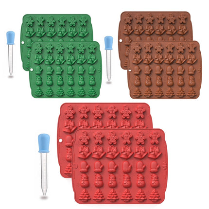 Christmas Supplies Drop Glue Mold Cake Barbecue Baking Tool, Green, Red, Chocolate