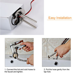 LED Waterfall Faucet Colorful Temperature Control Color-changing Anti-scalding Faucet, Color-changing Faucet