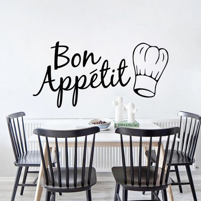 Kitchen Decoration Kitchen Stickers Bon Appetit Wall Stickers DIY Vinyl Art Wallpapers, Kitchen Decoration