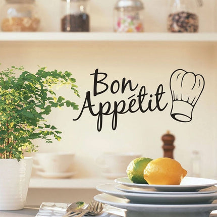 Kitchen Decoration Kitchen Stickers Bon Appetit Wall Stickers DIY Vinyl Art Wallpapers, Kitchen Decoration