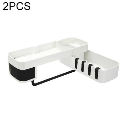 2 PCS Bathroom Accessories Shower Shelf Seamless Rotating Tripod Seamlessly Fixtures Storage Rack Kitchen Tripod