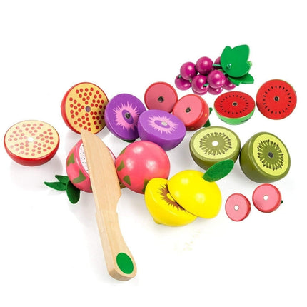 Children Wooden Magnetic Cut fruit and Vegetables Baby Cut Music Play House Kitchen Toys, YLB-14 PCS Vegetable Basket, YLB-12 PCS Fruit Basket