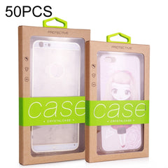 50 PCS Kraft Paper Phone Case Leather Case Packaging Box, L 5.8-6.7 Inch, S 4.7 Inch