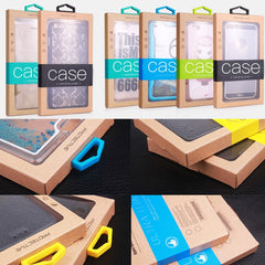 50 PCS Kraft Paper Phone Case Leather Case Packaging Box, L 5.8-6.7 Inch, S 4.7 Inch