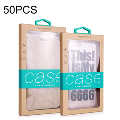 50 PCS Kraft Paper Phone Case Leather Case Packaging Box, L 5.8-6.7 Inch, S 4.7 Inch