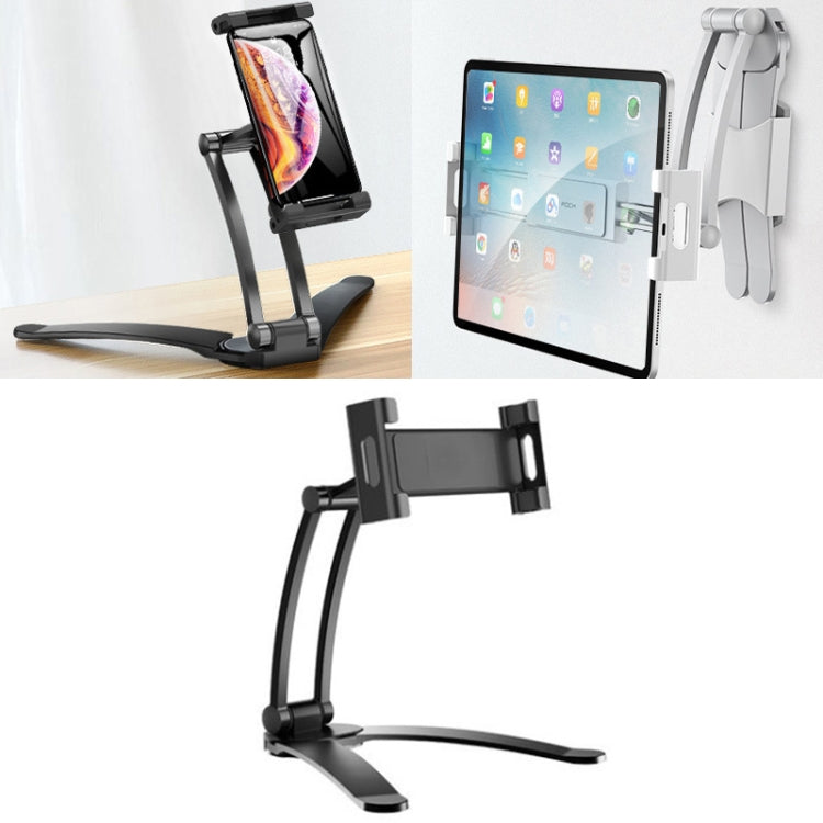 Multifunctional Mobile Phone Tablet Wall Hanging Desktop Aluminum Alloy Holder with Wall Base