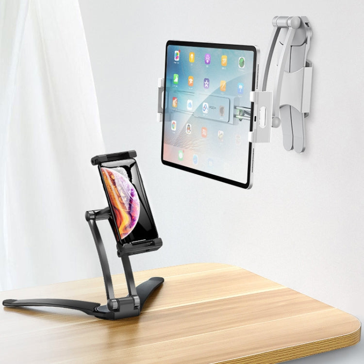 Multifunctional Mobile Phone Tablet Wall Hanging Desktop Aluminum Alloy Holder with Wall Base