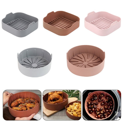 Air Fryer Silicone Grill Pan Accessories, Square 20.5 cm, Round 19 cm, Round 22 cm, Round 16 cm