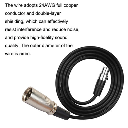 Xlrmini Caron Male To Mini Female Balancing Cable For 48V Sound Card Microphone Audio Cable, 0.5m, 1m, 1.5m, 2m, 3m, 5m, 10m