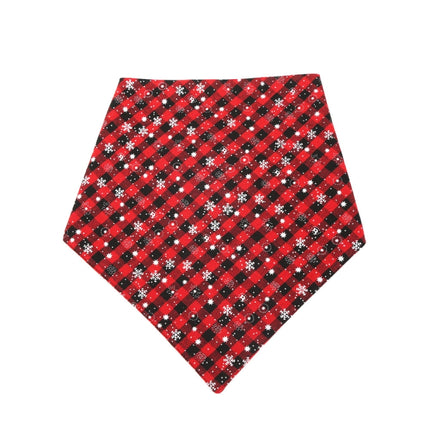 Pet Triangle Towel Christmas Snowflake Dog Saliva Towel, S, L