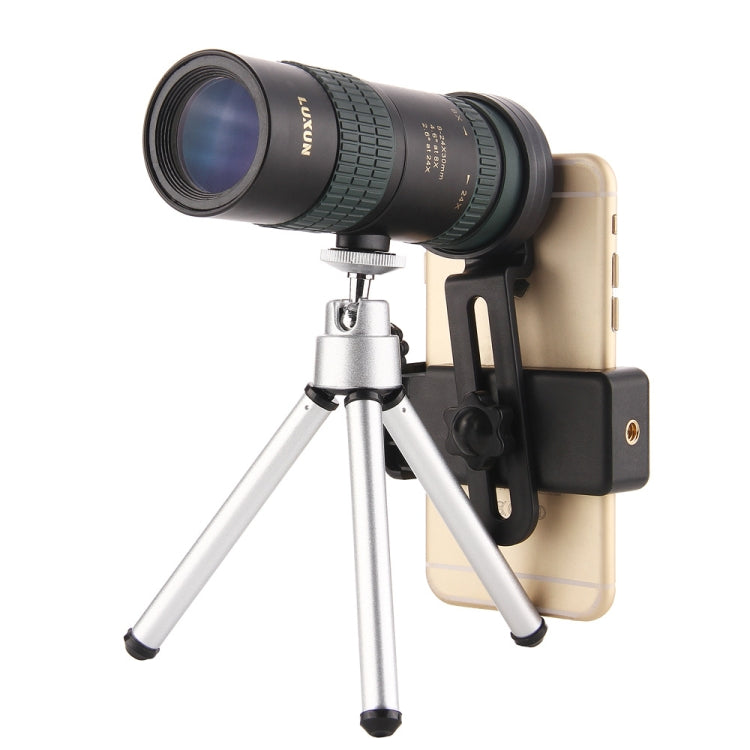 LUXUN 8-24X30 Shimmer  Single-Cylinder Variation Telescope with Phone Clip & Tripod, with Phone Clip & Tripod