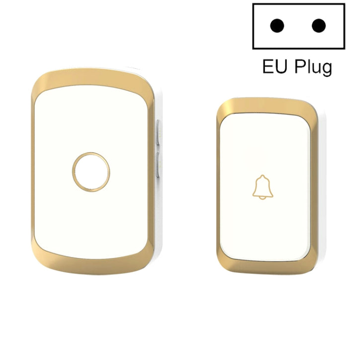 CACAZI A20 Smart Home Wireless Doorbell Digital Music Remote Control Doorbell, Style:EU Plug(Golden)