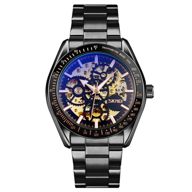 SKMEI 9194 Men Automatic Skeleton Mechanical Steel Band Watch