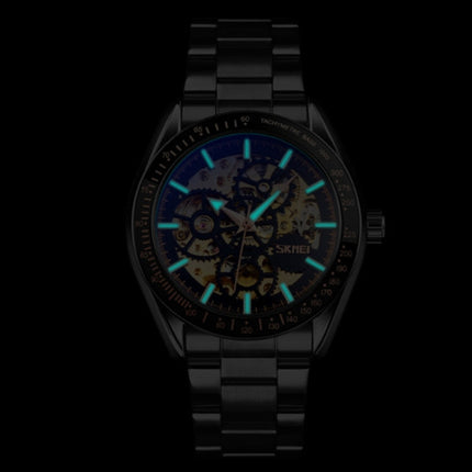 SKMEI 9194 Men Automatic Skeleton Mechanical Steel Band Watch