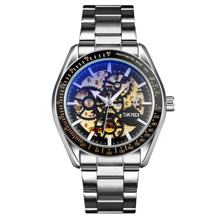 SKMEI 9194 Men Automatic Skeleton Mechanical Steel Band Watch
