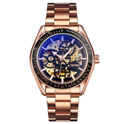 SKMEI 9194 Men Automatic Skeleton Mechanical Steel Band Watch