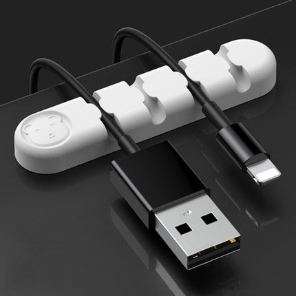 5 PCS 4 Holes Bear Silicone Desktop Data Cable Organizing And Fixing Device, 4 Holes
