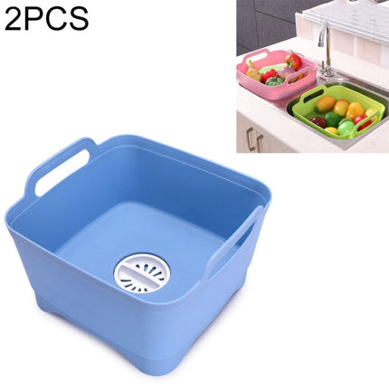 2 PCS Multifunctional Mobile Sink Kitchen Plastic Vegetable Washing Basket Fruit And Vegetable Storage Drain Basket