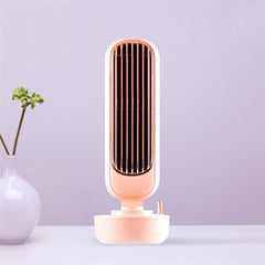 Retro Humidification Tower Fan USB Leafless Fan Water Cooling Spray Humidification Desktop Fan Cooler