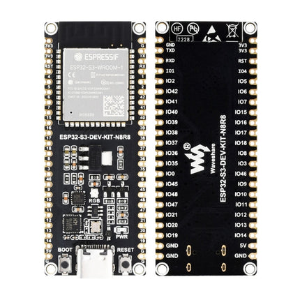 Waveshare ESP32-S3 Microcontroller 2.4GHz Wi-Fi Development Board ESP32-S3-WROOM-1-N8R8 Module, 24263, 24363